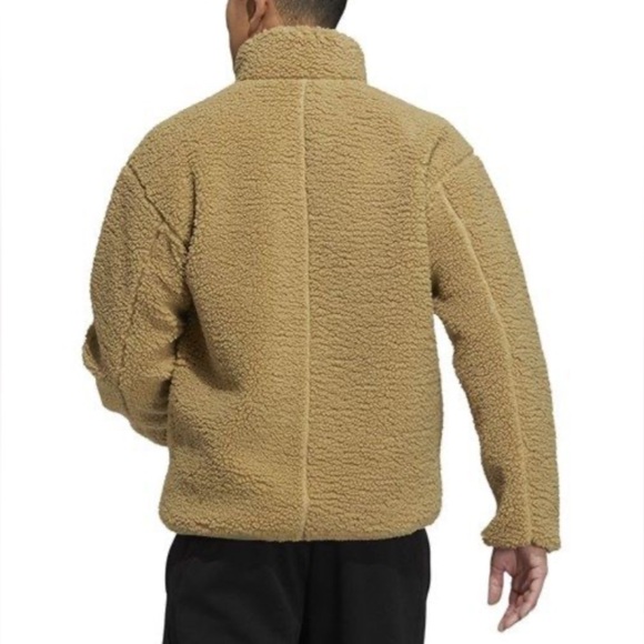 NWT - Adidas Adult Sherpa/Teddy Fleece Zip Jacket - Men M/Women L - Picture 4 of 11